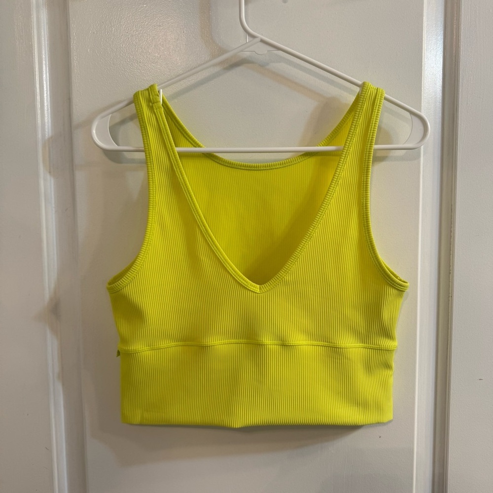 Lululemon Power Pivot Ribbed Tank Top Electric Lemon
